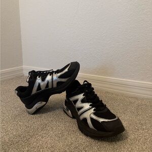 Michael Kors Black and Silver Women's Sneakers
